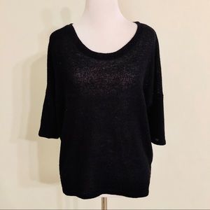 🧨 4/$25 Dark Purple Sheer Bat Wing Knit Sweater